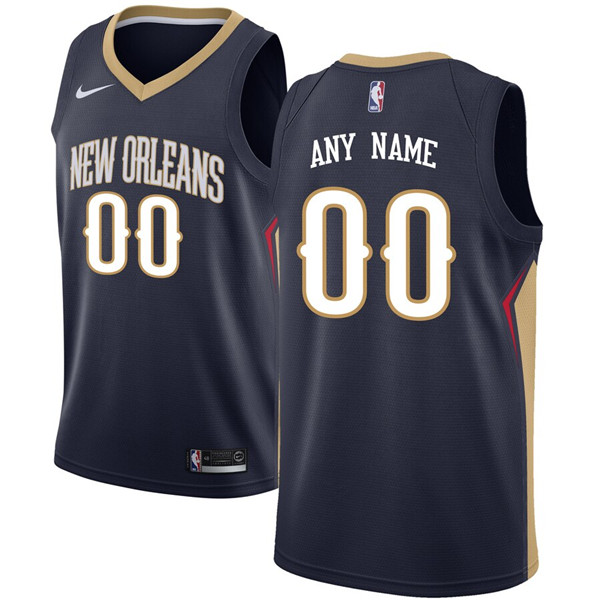Men's New Orleans Pelicans Active Player Navy Custom Stitched NBA Jersey